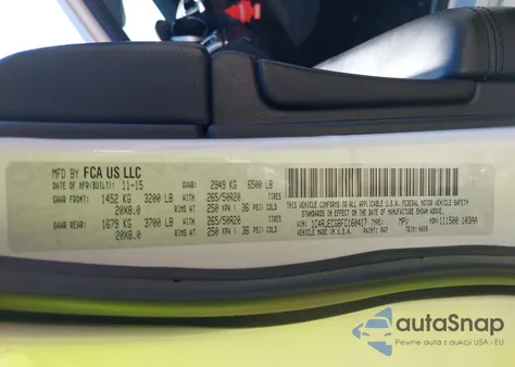 2015 Jeep Grand Cherokee High Altitude z USA, uszkodzony, nr VIN 1C4RJECG6FC160417